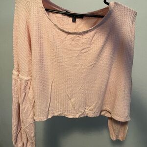 Pink Textured Long Sleeve Top